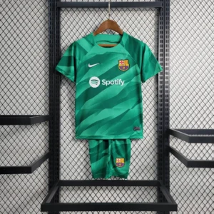 2023/24 Barcelona Goalkeeper Green Soccer Shirt - Kids